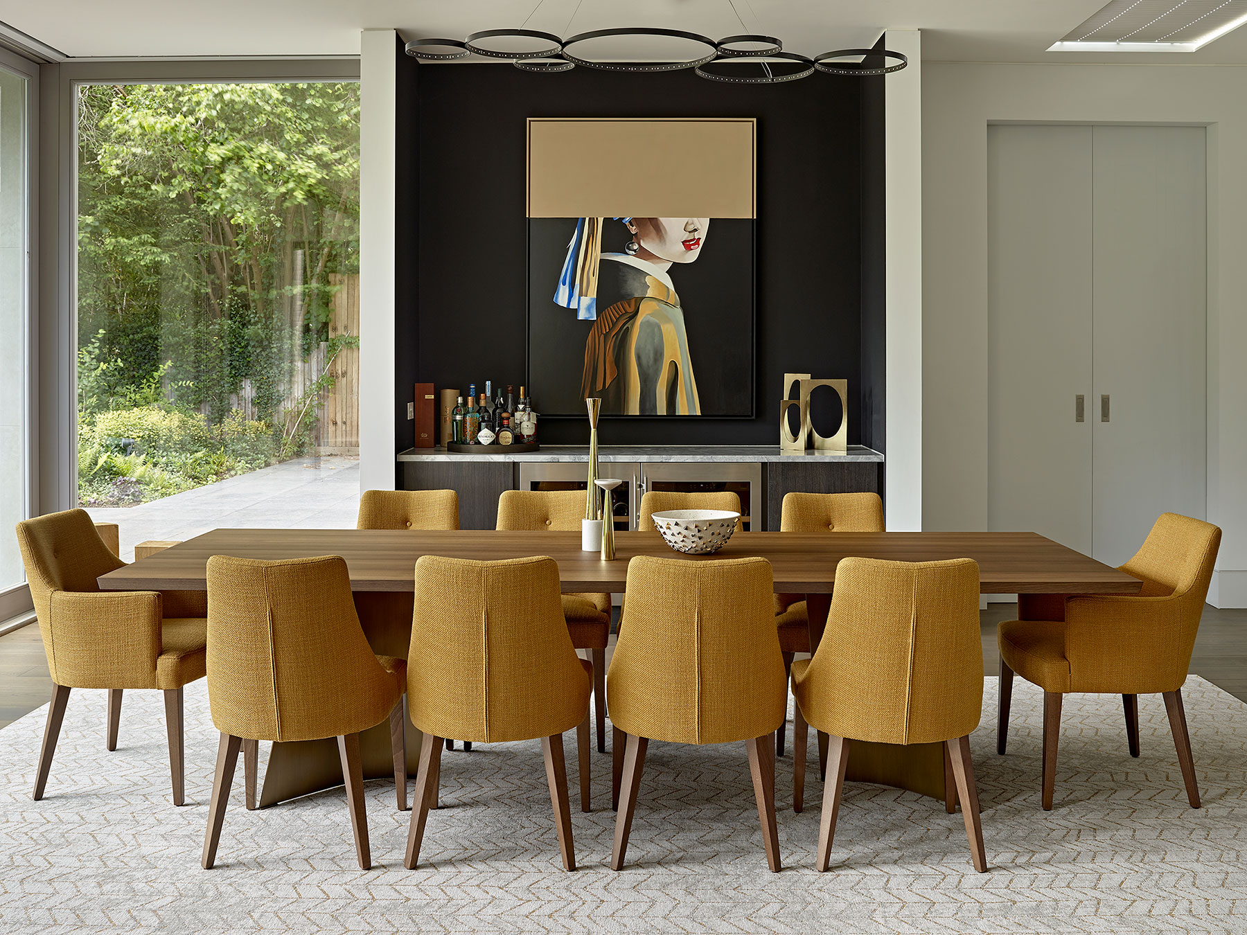 Dining area of open plan living space at LEIVARS project in Esher